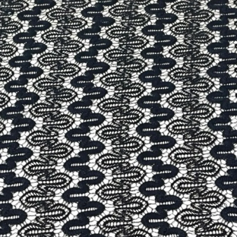 Elegant Knit Navy Lace Shawl with Fringe